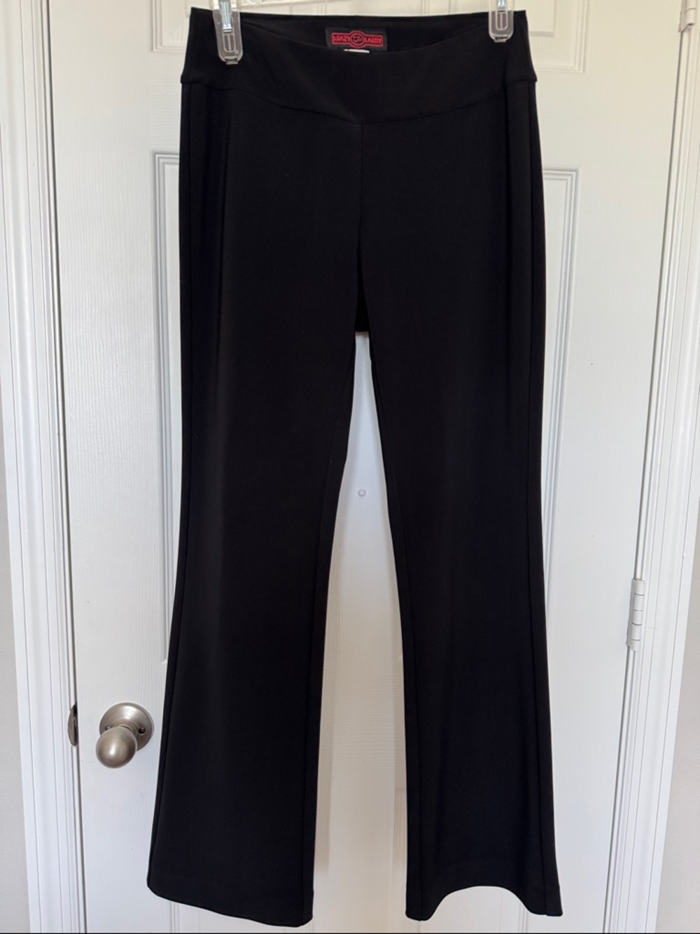 Krazy Larry Black Boot-Cut Ponte Pants with Wide Waistband Made in the USA